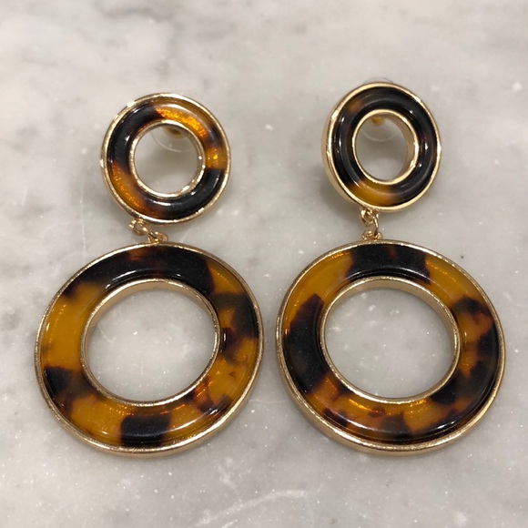 Jewelry - Tortoise Double Circle Earring Jewelry - Tortoise Double Circle Earring